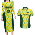 Custom Australia Socceroos 2025 Couples Matching Long Sleeve Bodycon Dress and Hawaiian Shirt Forever Golden - Aussie Hoodie