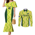 Custom Australia Socceroos 2025 Couples Matching Mermaid Dress and Long Sleeve Button Shirt Forever Golden - Aussie Hoodie