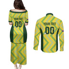 Custom Australia Socceroos 2025 Couples Matching Puletasi and Long Sleeve Button Shirt Forever Golden - Aussie Hoodie