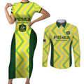 Custom Australia Socceroos 2025 Couples Matching Short Sleeve Bodycon Dress and Long Sleeve Button Shirt Forever Golden - Aussie Hoodie