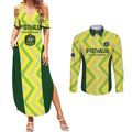 Custom Australia Socceroos 2025 Couples Matching Summer Maxi Dress and Long Sleeve Button Shirt Forever Golden - Aussie Hoodie