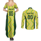 Custom Australia Socceroos 2025 Couples Matching Summer Maxi Dress and Long Sleeve Button Shirt Forever Golden - Aussie Hoodie