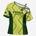 Custom Australia Socceroos 2025 Cross Shoulder Shirt Forever Golden - Aussie Hoodie