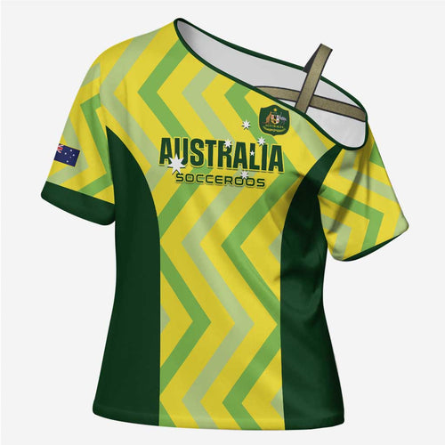 Custom Australia Socceroos 2025 Cross Shoulder Shirt Forever Golden - Aussie Hoodie