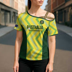 Custom Australia Socceroos 2025 Cross Shoulder Shirt Forever Golden - Aussie Hoodie
