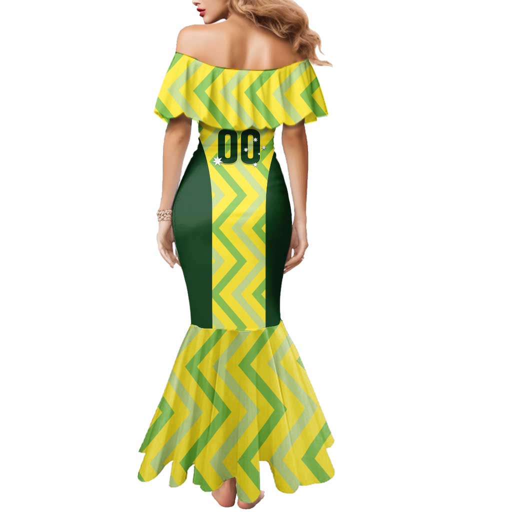 Custom Australia Socceroos 2025 Family Matching Mermaid Dress and Hawaiian Shirt Forever Golden - Aussie Hoodie