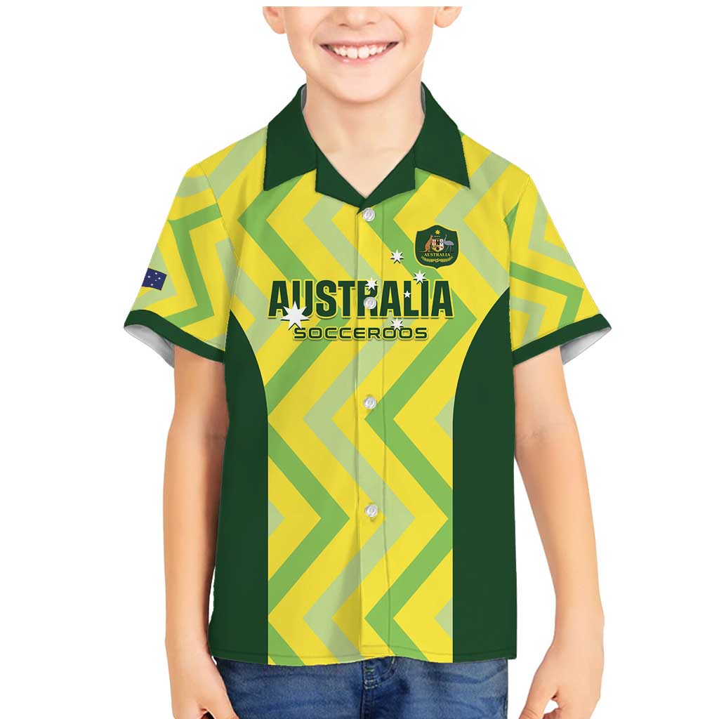 Custom Australia Socceroos 2025 Family Matching Mermaid Dress and Hawaiian Shirt Forever Golden - Aussie Hoodie