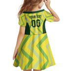 Custom Australia Socceroos 2025 Family Matching Off The Shoulder Long Sleeve Dress and Hawaiian Shirt Forever Golden - Aussie Hoodie