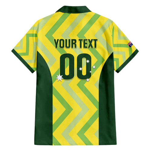 Custom Australia Socceroos 2025 Family Matching Off The Shoulder Long Sleeve Dress and Hawaiian Shirt Forever Golden - Aussie Hoodie