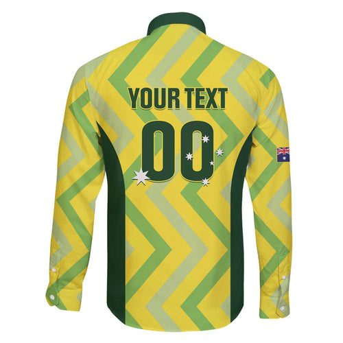 Custom Australia Socceroos 2025 Family Matching Off The Shoulder Long Sleeve Dress and Hawaiian Shirt Forever Golden - Aussie Hoodie