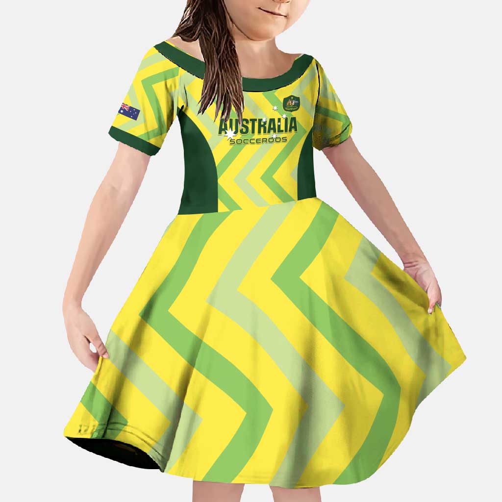 Custom Australia Socceroos 2025 Family Matching Off Shoulder Maxi Dress and Hawaiian Shirt Forever Golden - Aussie Hoodie