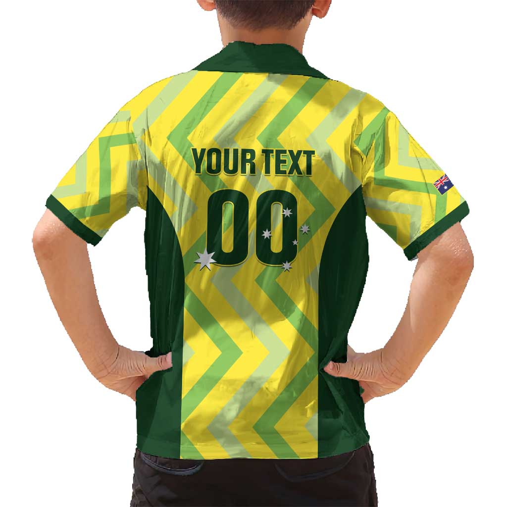 Custom Australia Socceroos 2025 Family Matching Puletasi and Hawaiian Shirt Forever Golden - Aussie Hoodie