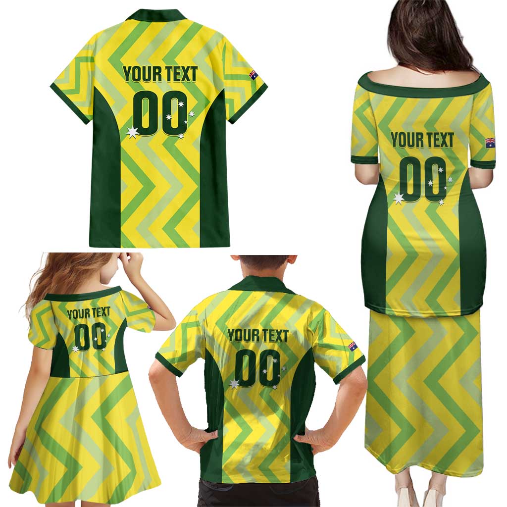 Custom Australia Socceroos 2025 Family Matching Puletasi and Hawaiian Shirt Forever Golden - Aussie Hoodie