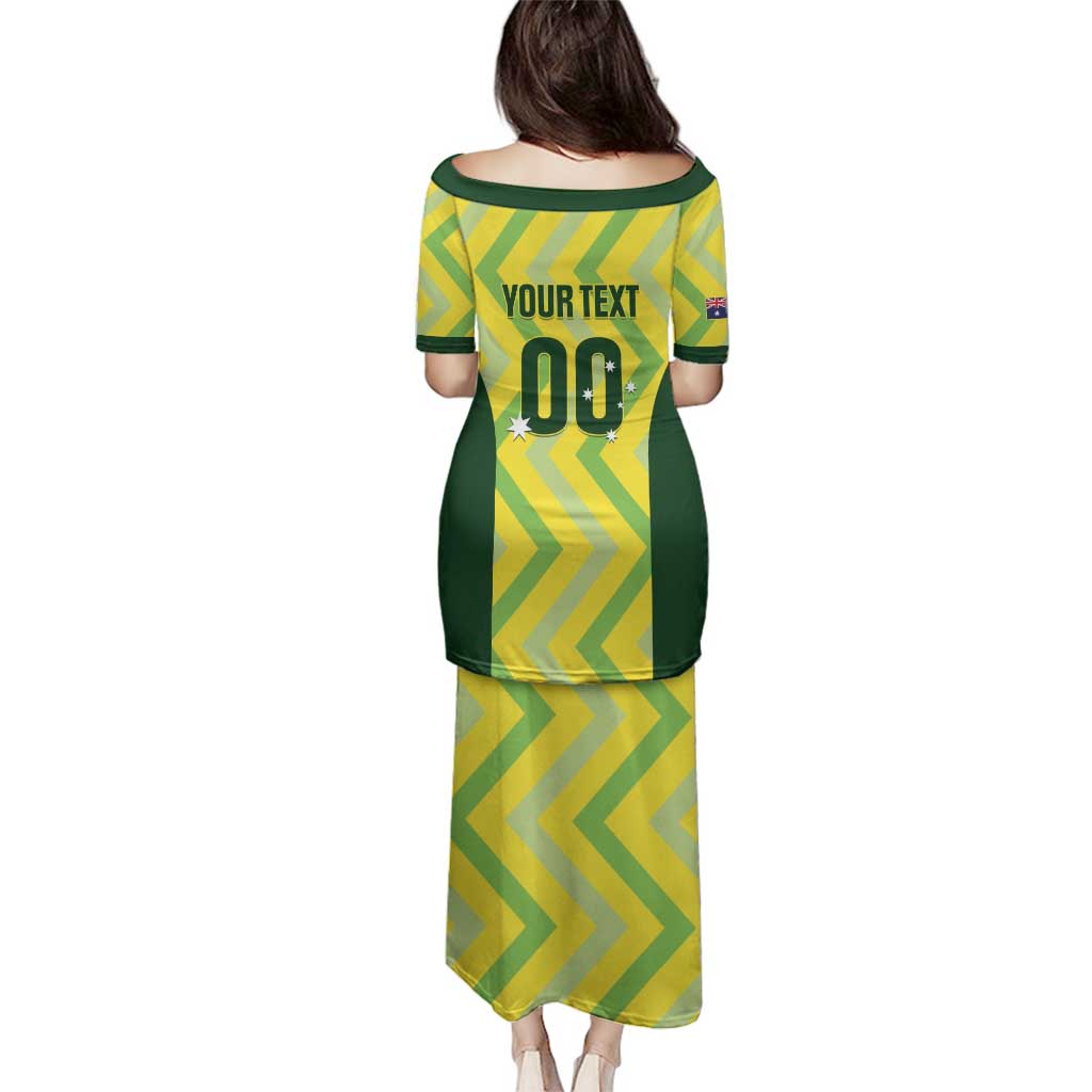 Custom Australia Socceroos 2025 Family Matching Puletasi and Hawaiian Shirt Forever Golden - Aussie Hoodie