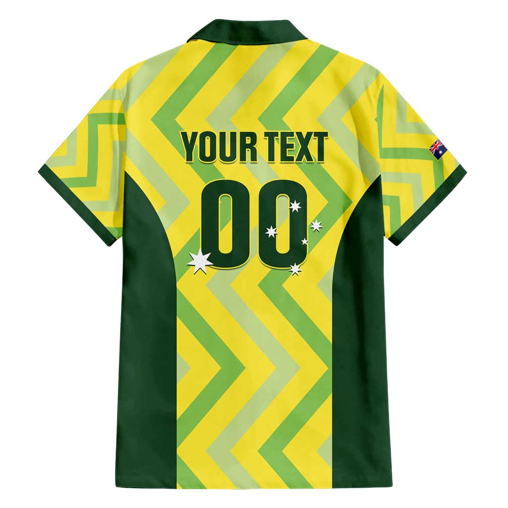 Custom Australia Socceroos 2025 Family Matching Short Sleeve Bodycon Dress and Hawaiian Shirt Forever Golden - Aussie Hoodie