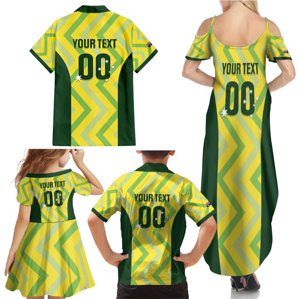Custom Australia Socceroos 2025 Family Matching Summer Maxi Dress and Hawaiian Shirt Forever Golden - Aussie Hoodie