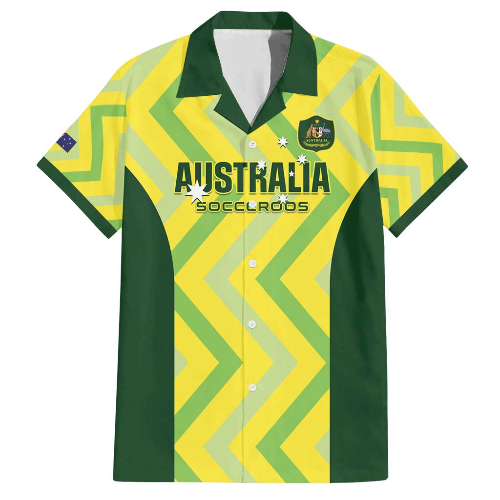 Custom Australia Socceroos 2025 Family Matching Summer Maxi Dress and Hawaiian Shirt Forever Golden - Aussie Hoodie