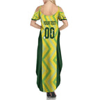 Custom Australia Socceroos 2025 Family Matching Summer Maxi Dress and Hawaiian Shirt Forever Golden - Aussie Hoodie