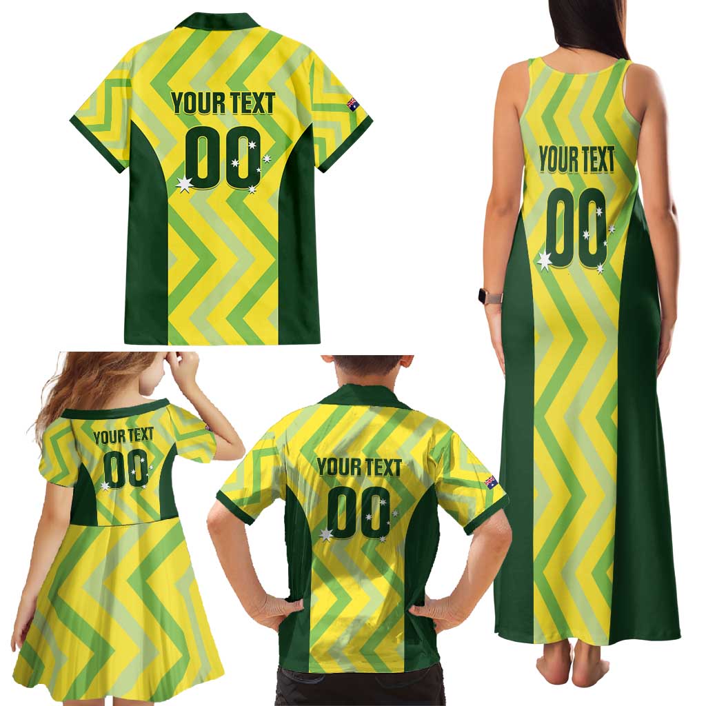 Custom Australia Socceroos 2025 Family Matching Tank Maxi Dress and Hawaiian Shirt Forever Golden - Aussie Hoodie