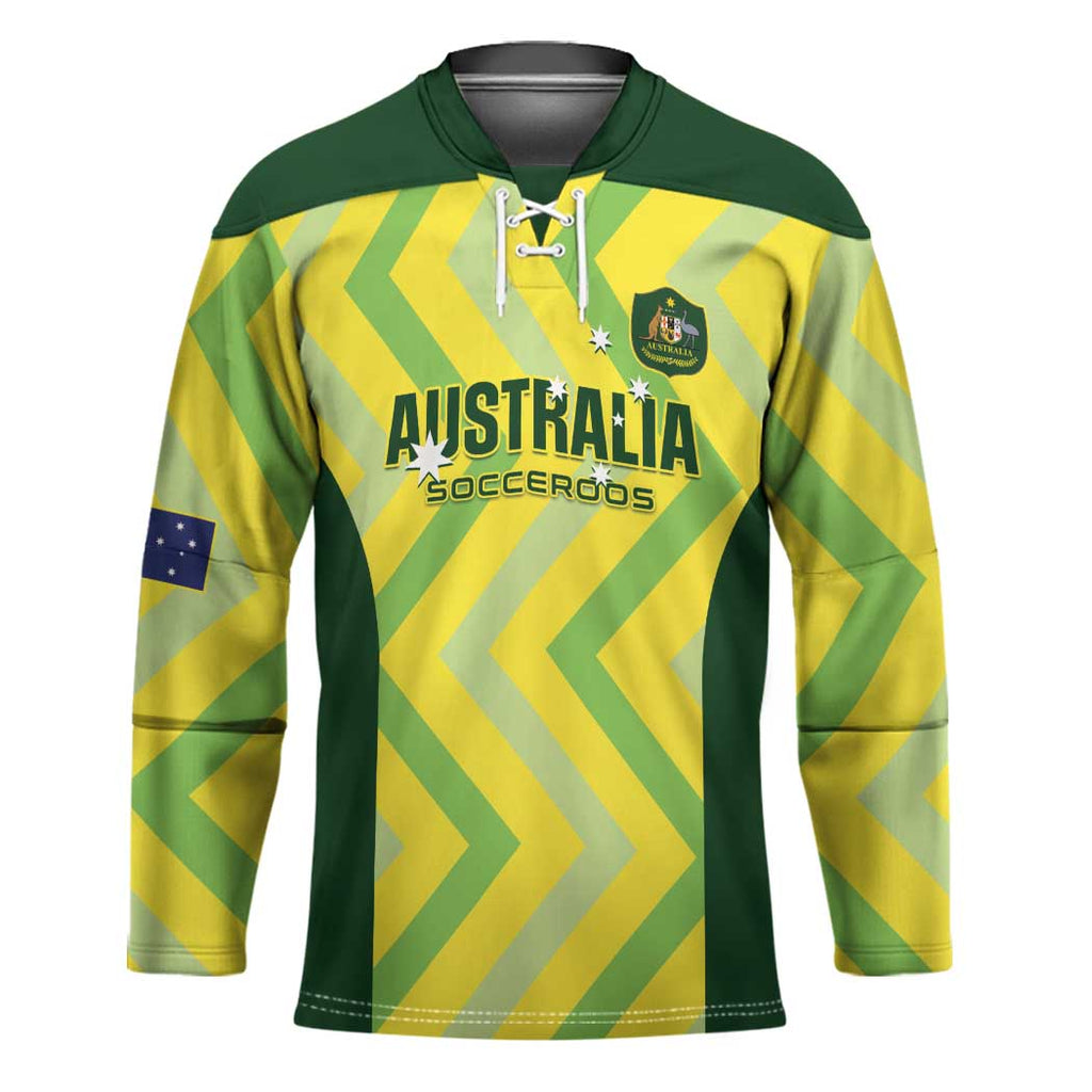 Custom Australia Socceroos 2025 Hockey Jersey Forever Golden - Aussie Hoodie