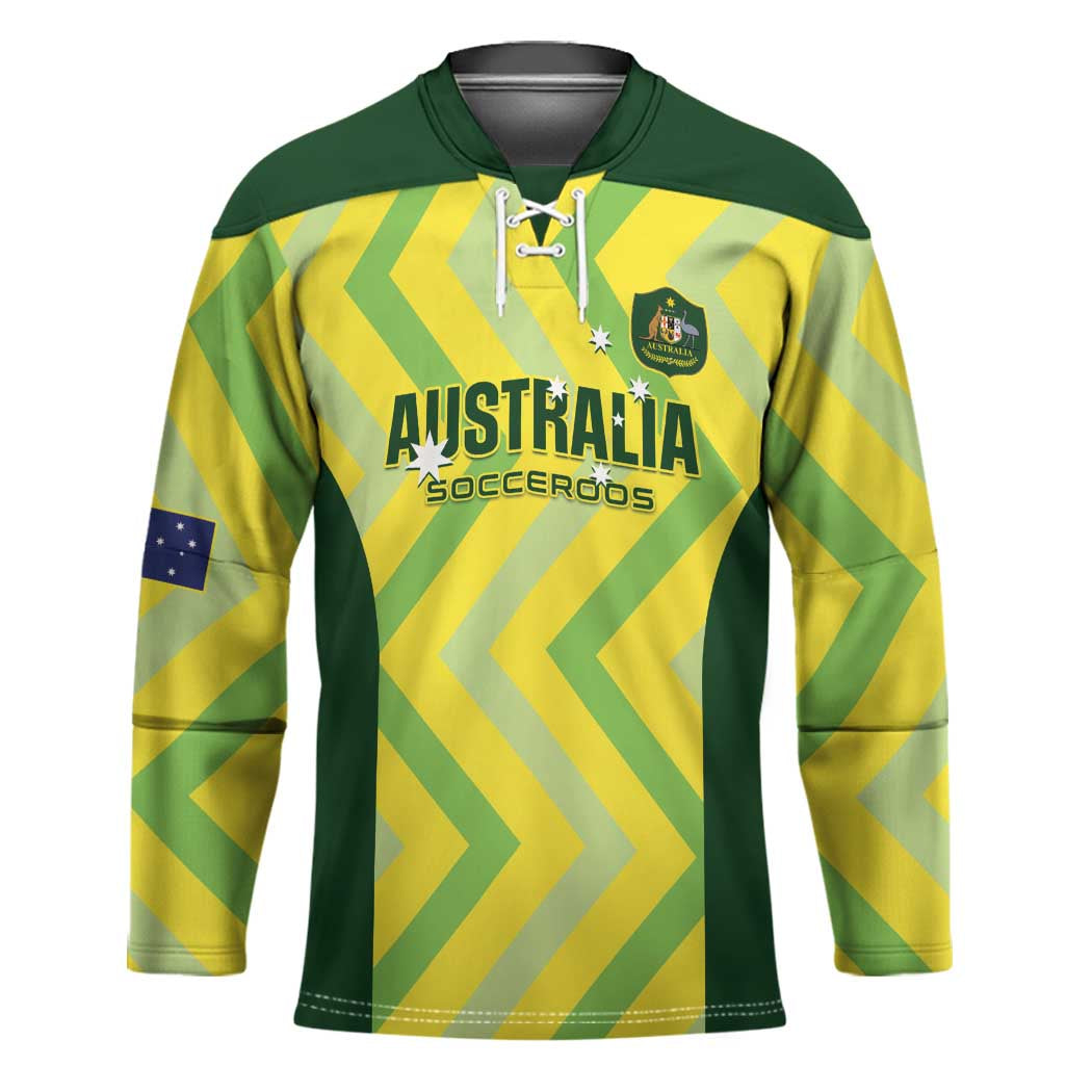Custom Australia Socceroos 2025 Hockey Jersey Forever Golden - Aussie Hoodie