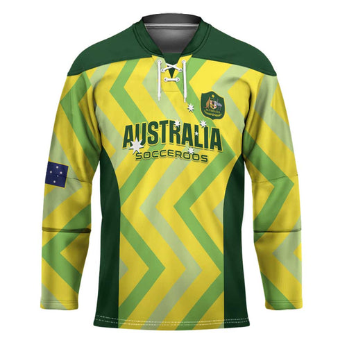 Custom Australia Socceroos 2025 Hockey Jersey Forever Golden - Aussie Hoodie