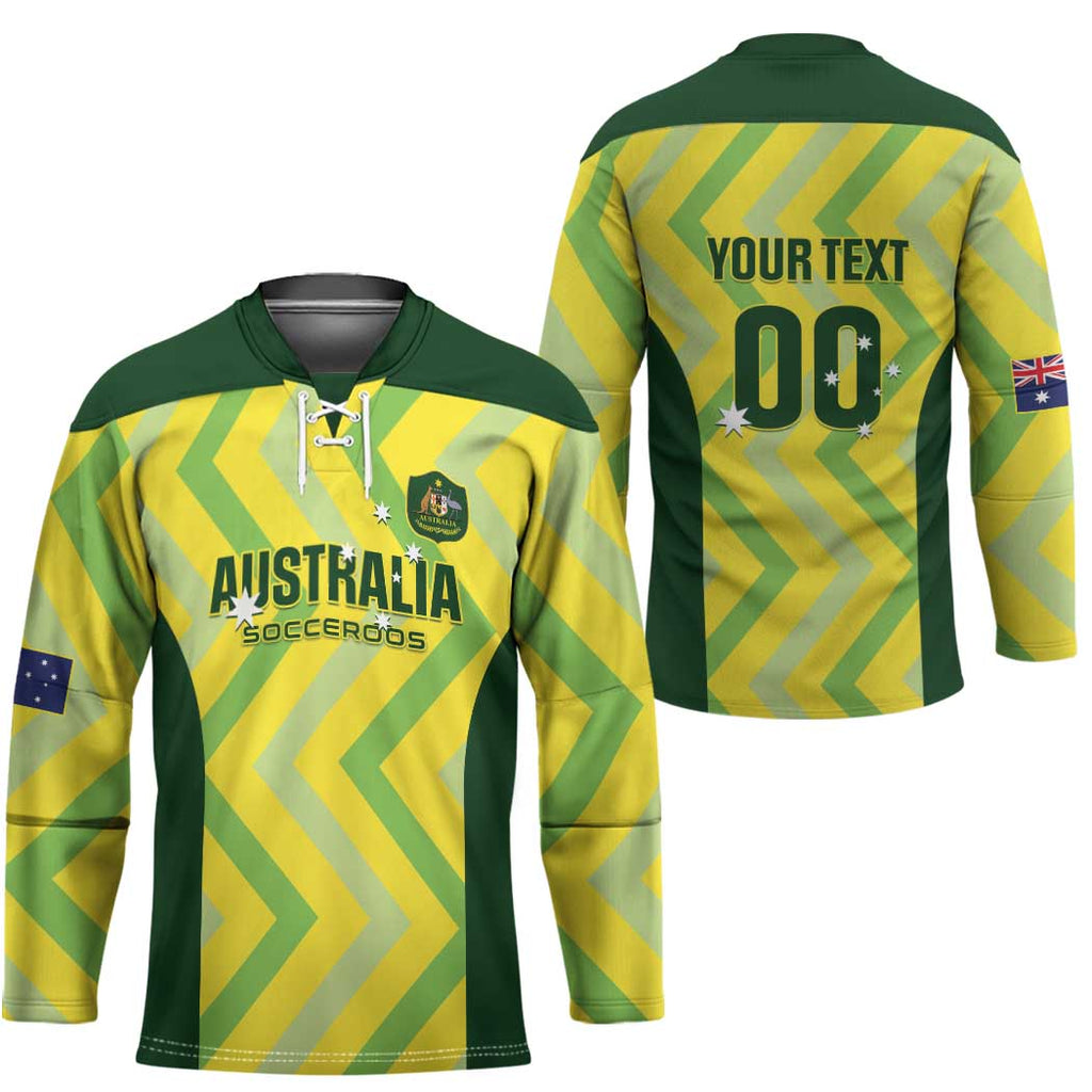 Custom Australia Socceroos 2025 Hockey Jersey Forever Golden - Aussie Hoodie