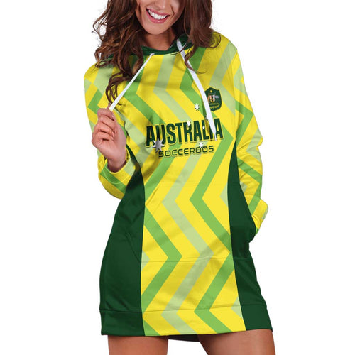 Custom Australia Socceroos 2025 Hoodie Dress Forever Golden - Aussie Hoodie