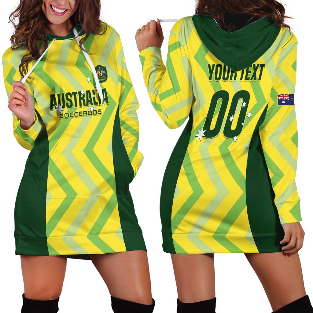Custom Australia Socceroos 2025 Hoodie Dress Forever Golden - Aussie Hoodie