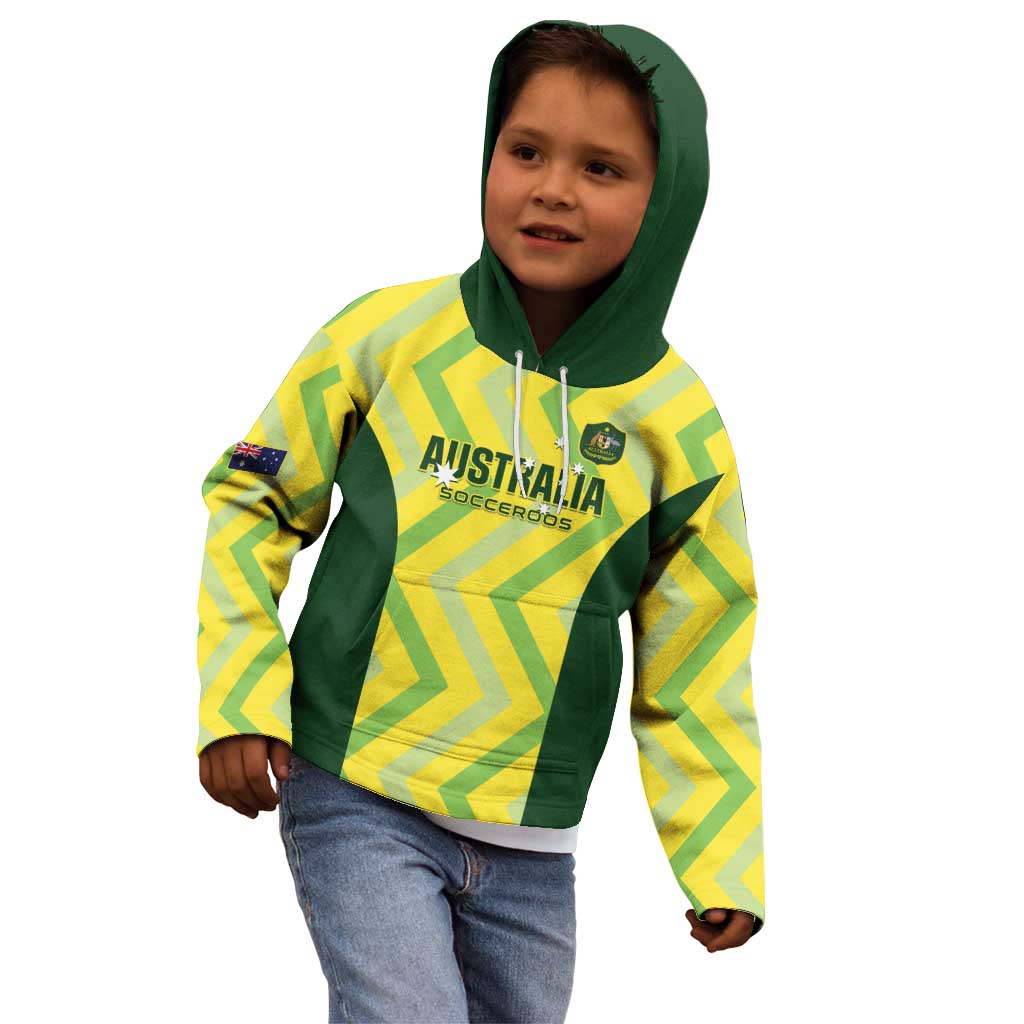 Custom Australia Socceroos 2025 Kid Hoodie Forever Golden - Aussie Hoodie
