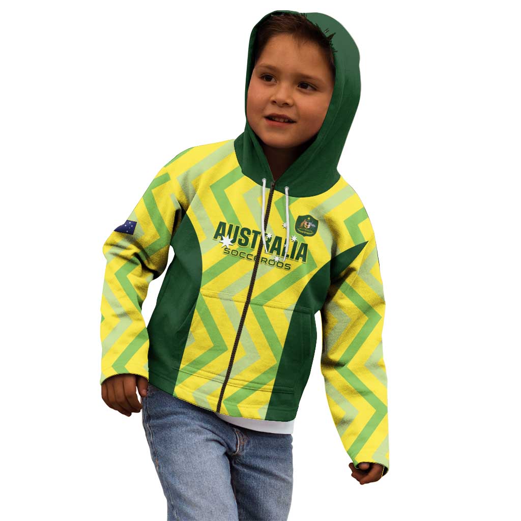 Custom Australia Socceroos 2025 Kid Hoodie Forever Golden - Aussie Hoodie