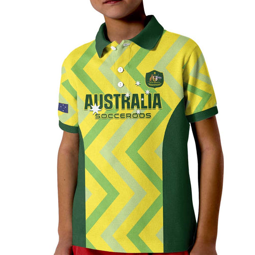 Custom Australia Socceroos 2025 Kid Polo Shirt Forever Golden - Aussie Hoodie