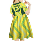 Custom Australia Socceroos 2025 Kid Short Sleeve Dress Forever Golden - Aussie Hoodie