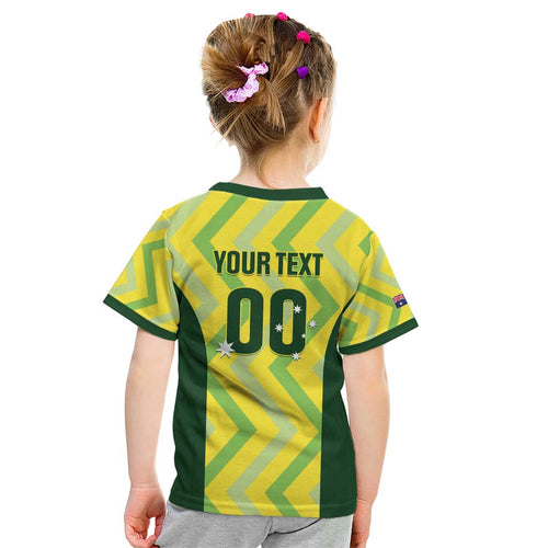 Custom Australia Socceroos 2025 Kid T Shirt Forever Golden - Aussie Hoodie