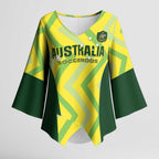 Custom Australia Socceroos 2025 Kimono Sleeve Blouse Forever Golden - Aussie Hoodie