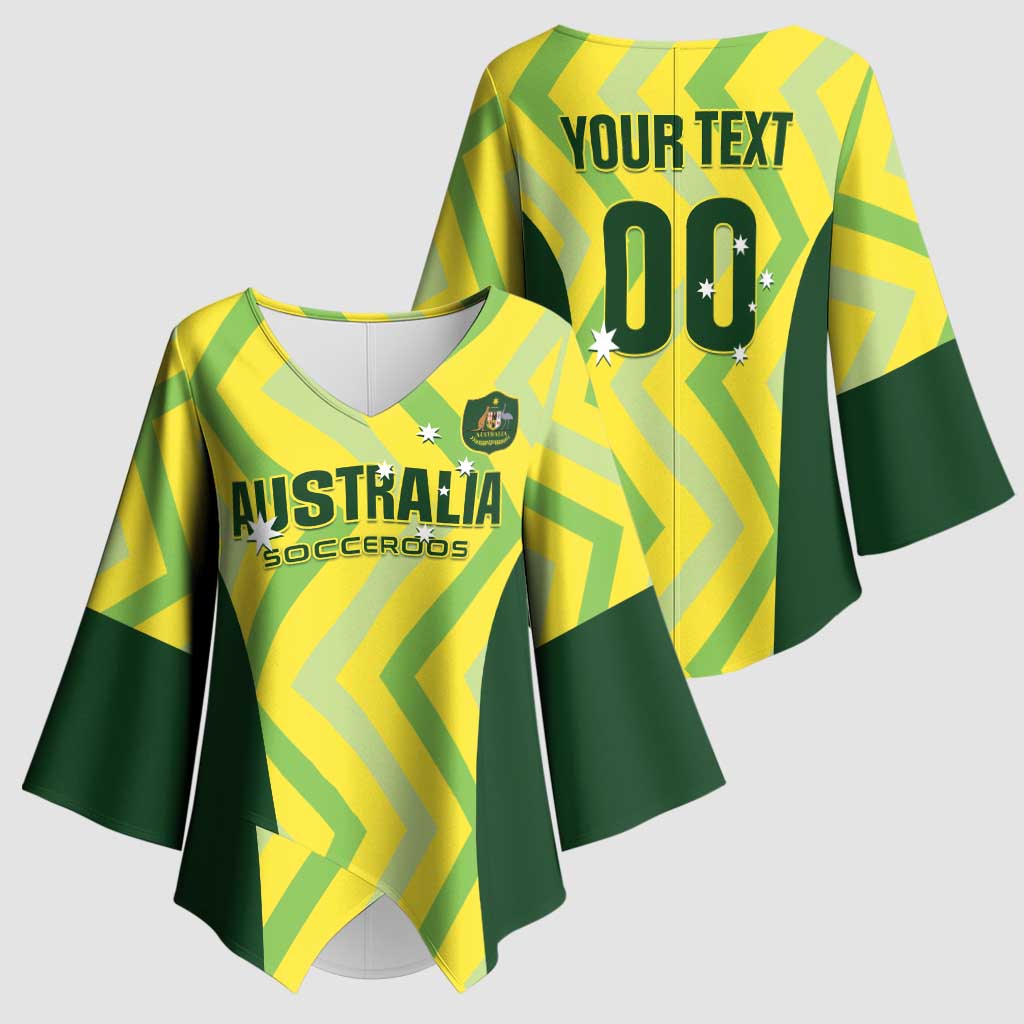 Custom Australia Socceroos 2025 Kimono Sleeve Blouse Forever Golden - Aussie Hoodie