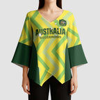 Custom Australia Socceroos 2025 Kimono Sleeve Blouse Forever Golden - Aussie Hoodie