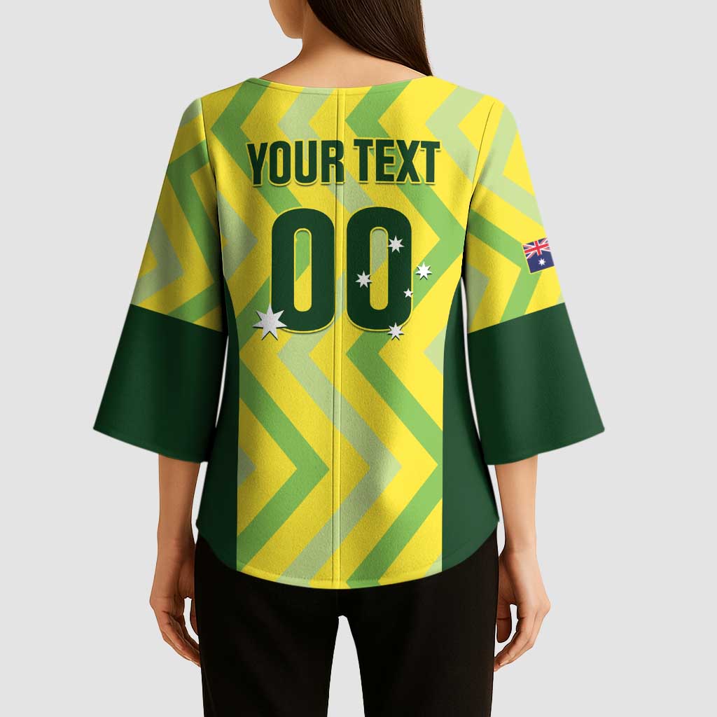 Custom Australia Socceroos 2025 Kimono Sleeve Blouse Forever Golden - Aussie Hoodie