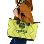 Australia Socceroos 2025 Leather Tote Bag Forever Golden - Aussie Hoodie
