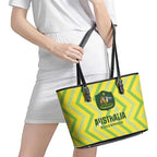 Australia Socceroos 2025 Leather Tote Bag Forever Golden - Aussie Hoodie