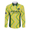 Custom Australia Socceroos 2025 Long Sleeve Button Shirt Forever Golden - Aussie Hoodie