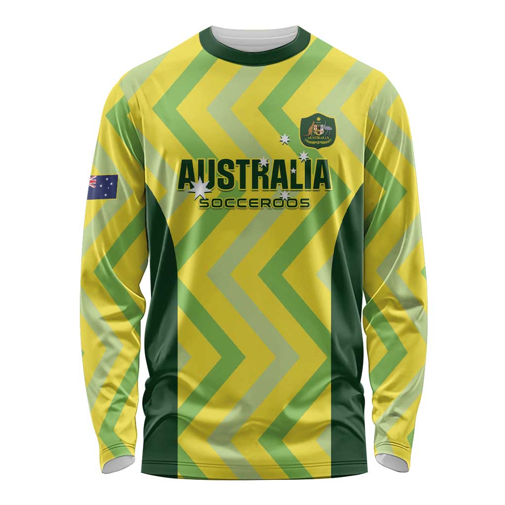 Custom Australia Socceroos 2025 Long Sleeve Shirt Forever Golden - Aussie Hoodie