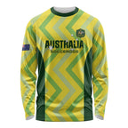 Custom Australia Socceroos 2025 Long Sleeve Shirt Forever Golden - Aussie Hoodie