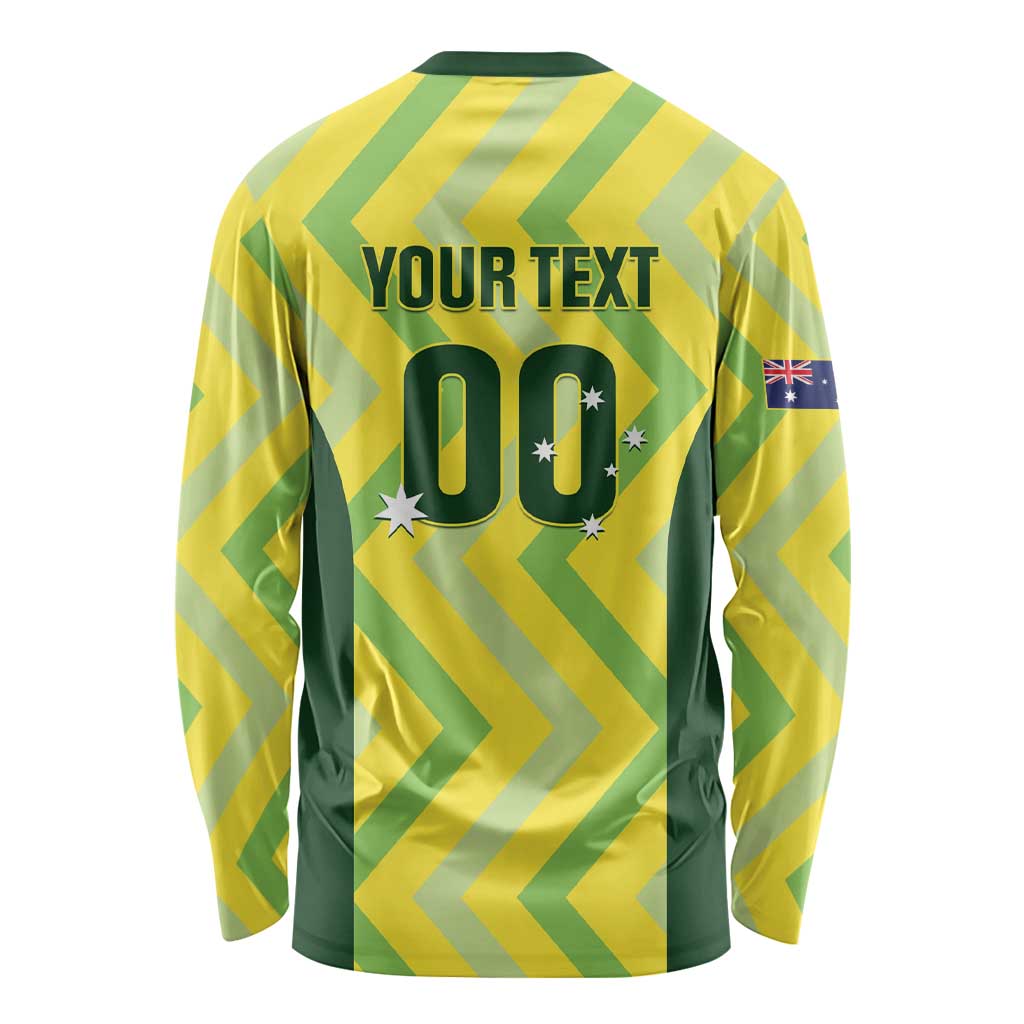 Custom Australia Socceroos 2025 Long Sleeve Shirt Forever Golden - Aussie Hoodie