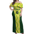 Custom Australia Socceroos 2025 Off Shoulder Maxi Dress Forever Golden - Aussie Hoodie