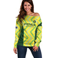 Custom Australia Socceroos 2025 Off Shoulder Sweater Forever Golden - Aussie Hoodie
