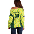 Custom Australia Socceroos 2025 Off Shoulder Sweater Forever Golden - Aussie Hoodie