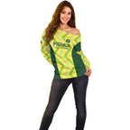 Custom Australia Socceroos 2025 Off Shoulder Sweater Forever Golden - Aussie Hoodie