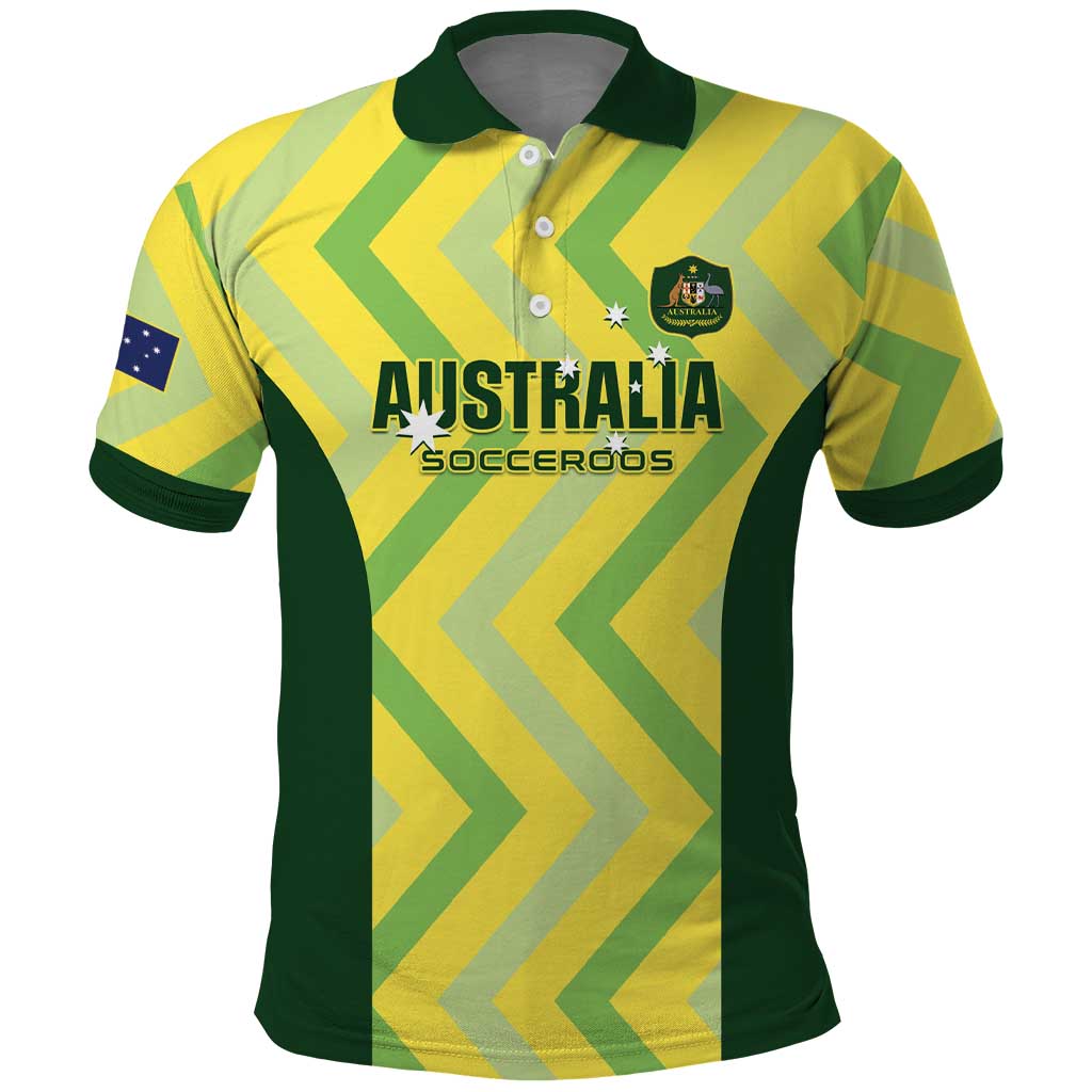 Custom Australia Socceroos 2025 Polo Shirt Forever Golden - Aussie Hoodie