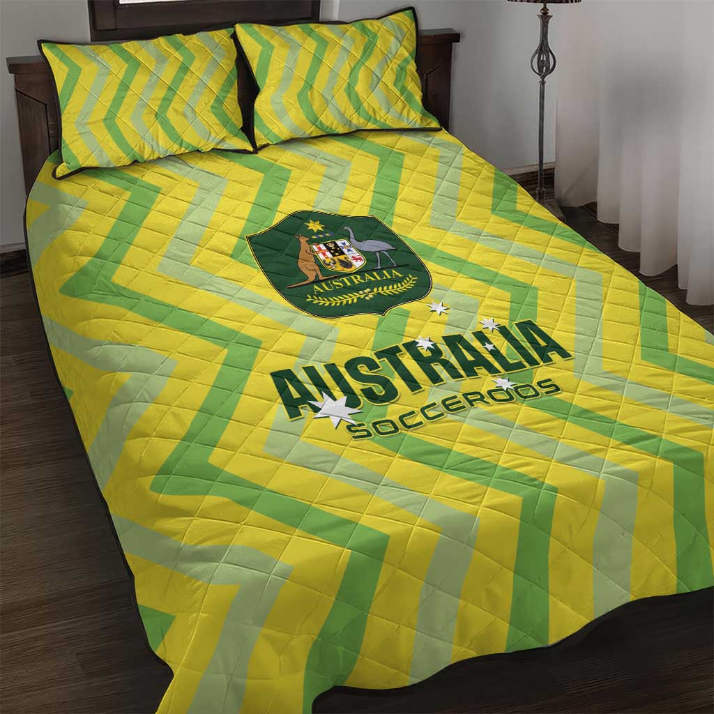 Australia Socceroos 2025 Quilt Bed Set Forever Golden - Aussie Hoodie